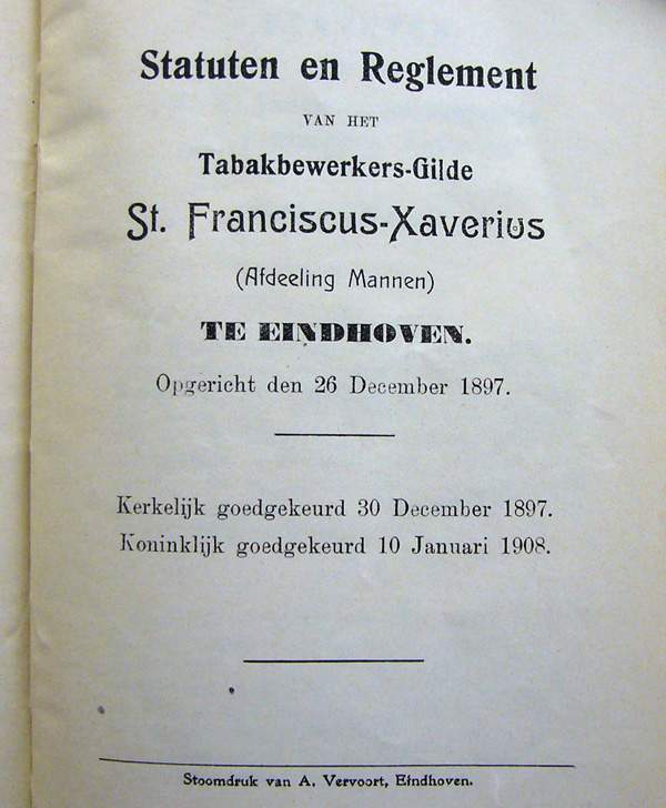 Statuten en Reglement St. Francicus Xaverius